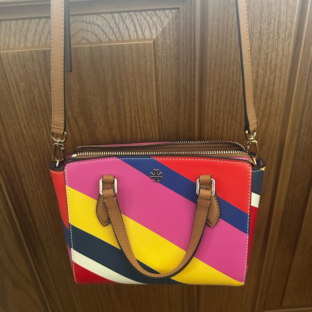 Tory Burch Emerson multi-stripe purse